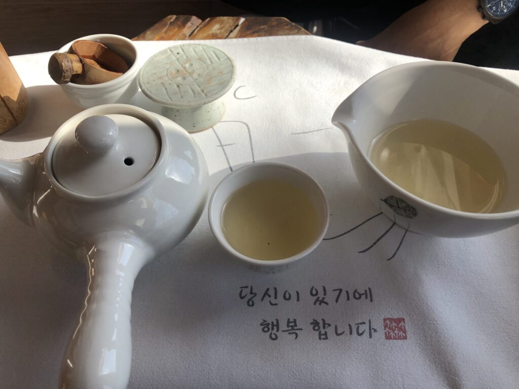 Korean tea served at Sujong temple